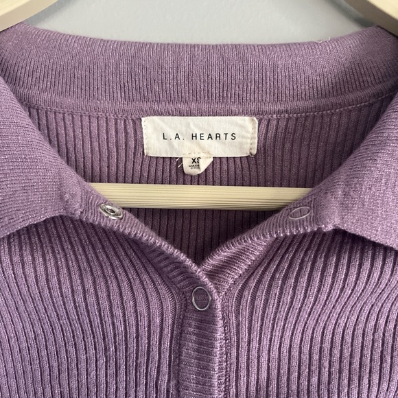 Pacsun purple  long sleeve polo sweater - Picture 3 of 4